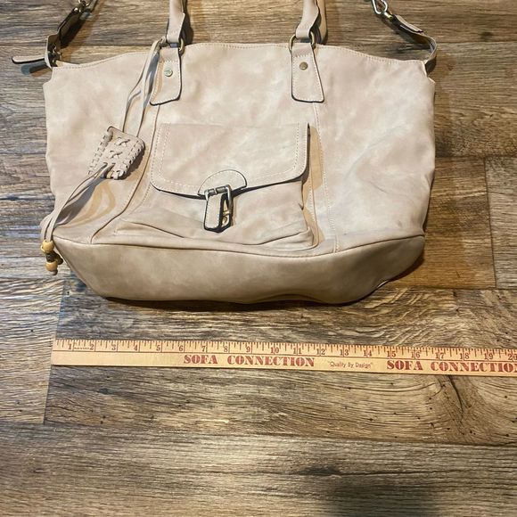 Love One Love All Cream Colored Shoulder Bag Tote - Picture 5 of 5
